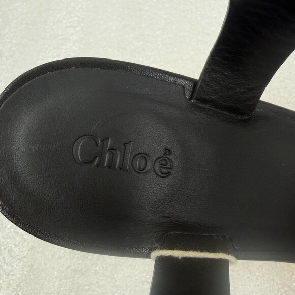Chloé Rebecca leather sandals Black and Gold Wedge Sz 41 US 11 NEW - Picture 9 of 12